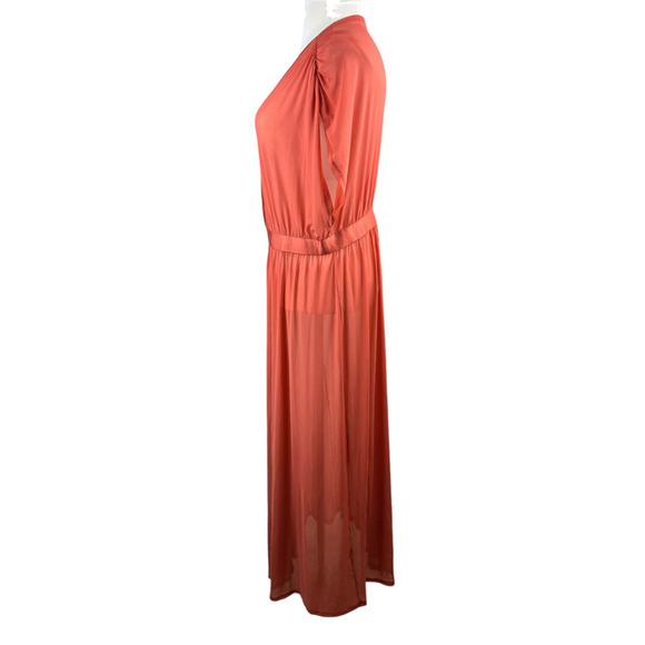 Torrid Maxi Mesh Short Sleeve Coverup Kimono Orange Womens Plus Size 2 2X - Picture 7 of 12
